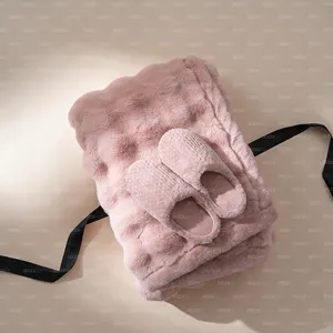 Manta de lujo Fuzzy Reversible cómoda de microfibra mullida de felpa de doble cara gruesa burbuja Minky manta de cama acogedora