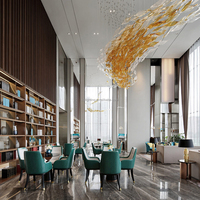 Personnaliser le poisson suspendu restaurant éclairage luxueux hall d'hôtel grand lustre en verre de Murano