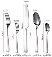 Ensemble de couverts en acier inoxydable 18/10, ensemble de couverts haut de gamme, couverts en acier inoxydable, couverts de mariage pour hôtel, restaurant