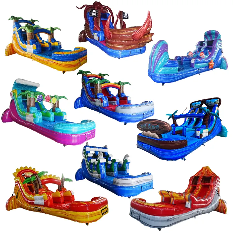 Jumpers comerciales tobogán de agua inflable tobogán inflable comercial para niños y adultos a la venta