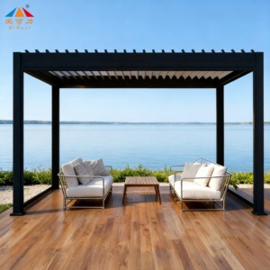 Pérgola de Diseño Integrado, Eléctrica, Inteligente, de Aleación de Aluminio, Retráctil, Impermeable, para Patio Trasero, <span class=keywords><strong>Centro</strong></span> de Actividades Comunitarias - Product Image 1