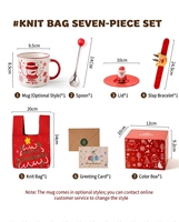 Tasses en céramique de Noël en gros, avec logo personnalisé, mignonnes tasses à café de dessin animé avec couvercle pour cadeau de fêtes