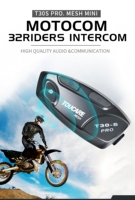 Casque de moto TOUCARE T30S avec interphone en mesh, portée de 1200 m pour 32 motards, IP67, BT 5.3, réduction de bruit DSP CVC pour la conduite en groupe