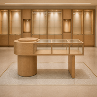 Nouvelle vitrine à bijoux en bois de style chinois avec éclairage d'ambiance LED pour l'exposition de parfums et cosmétiques en showroom, vente en gros