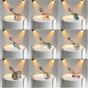 Plata S925ALE de alta calidad al por mayor, colgante de plata con logotipo estilo femenino, tigre saltando y camaleón - Pulsera tejida DIY - Product Image 5