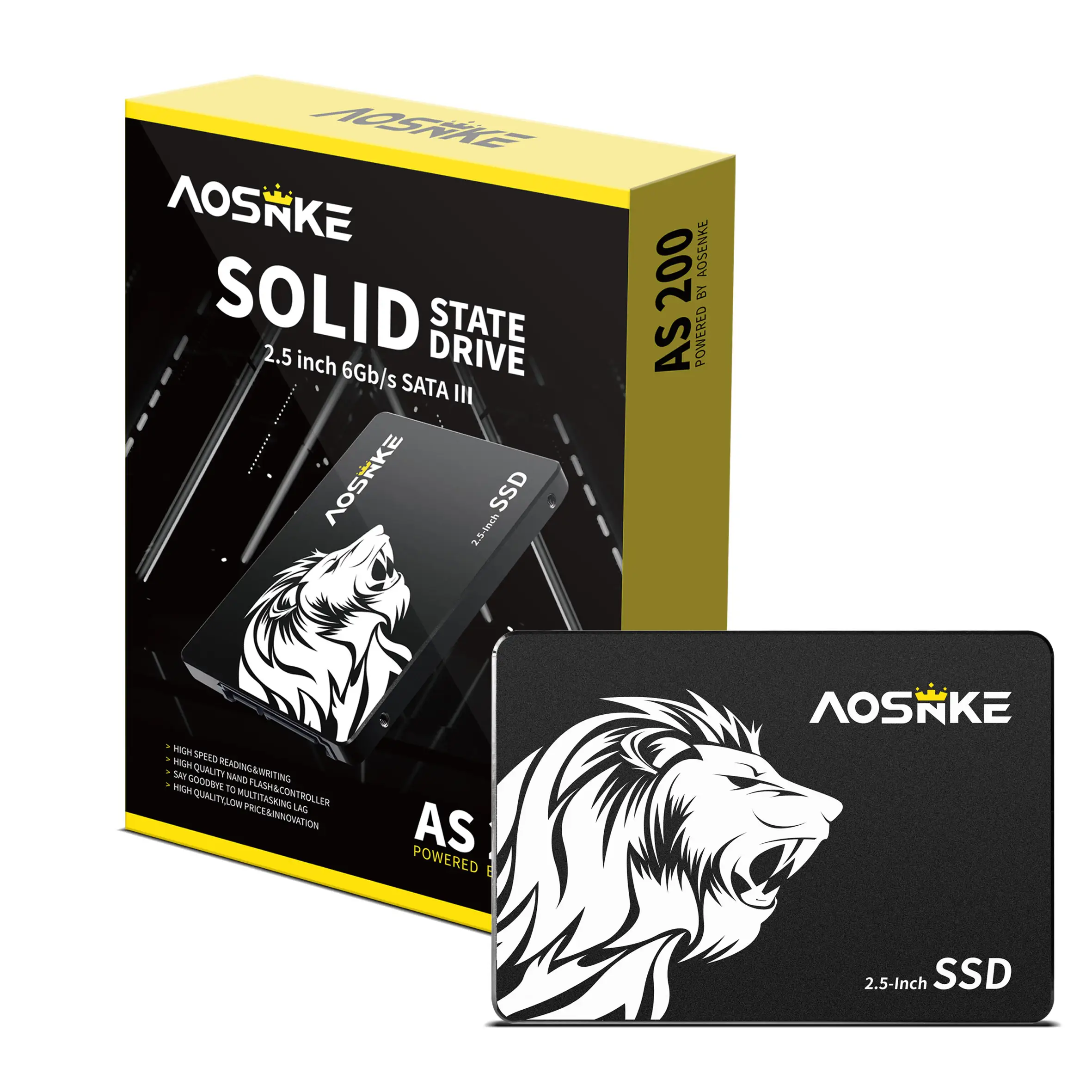 Aosenke 2.5 Cm SATA 3 120GB 240GB 480GB 500GB 128GB 256GB 512GB 1TB 2TB 4TB SATA3 SSD Hard Drive Internal untuk Laptop