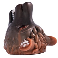Godet de masturbation fantaisie en forme de tête d'hyène, avec un canal unique, pour stimulation vaginale et orale, jouet sexuel pour le plaisir masculin