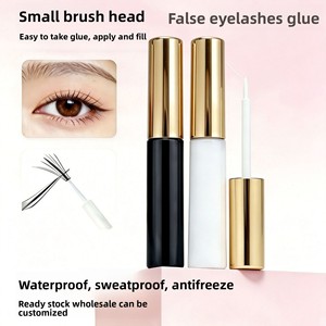 Colle pour faux cils avec capuchon doré, adhésif naturel pour cils, dissolvant facile, outil auxiliaire pour cils, colle pour double paupière, maquillage beauté - Product Image 4