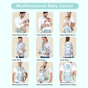 Adjustable 25kg <strong>Baby</strong> <strong>Carrier</strong> With Reinforced Back Strap 3-36 Months Support Waist Stool Cotton Material Side Pocket Storage