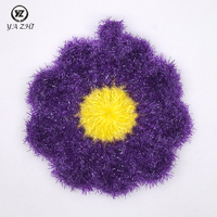Éponge à vaisselle en microfibre écologique, motif tournesol, crochetée à la main, pour le nettoyage du verre et de la salle de bain, usage domestique