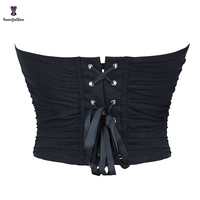 Bustier sans dos en dentelle respirante antibactérienne pour femmes grandes tailles S-XXXL, bande de serrage pliée, corset court