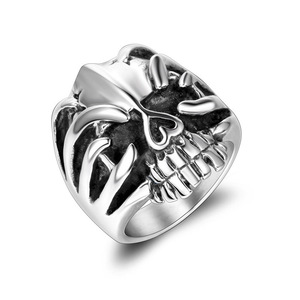 Skull <b>Ring</b> <b>Titanium</b> Steel Men's Punk Jewelry Gift SA443 - Product Image 5
