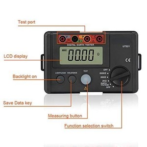 Kit de Probador de Conexión a Tierra Digital UNI-T UT521 UT522, Ohmímetro Electrónico para Pruebas de Aislamiento a Tierra - Product Image 6