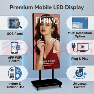 Afficheur LED mobile TENSHANG 640*1280mm P1.86/P2.5/P3.076 GOB, écran publicitaire avec contrôle WIFI et <span class=keywords><strong>application</strong></span>, affichage de publicité défilante - Product Image 3