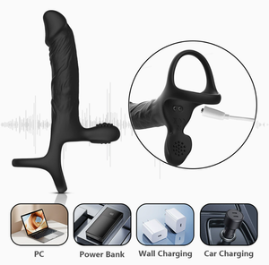 Modèle <span class=keywords><strong>de</strong></span> charge en silicone avec plug anal, étanche IPX6, 7 fréquences pour simulation, jouets sexuels pour hommes, femmes et couples. - Product Image 1