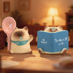 ฟิกเกอร์แมวการ์ตูน Ruijie กล่องสุ่ม ของตกแต่งสัตว์ขนาดเล็ก ของขวัญตั้งโต๊ะ ของเล่นสำหรับทุกเพศ - Product Image 3