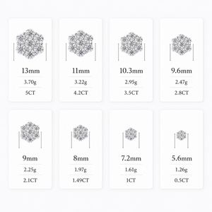 Bulk Wholesale Multi Size Cluster Moissanite Flower <b>Stud</b> Earrings 925 <b>Sterling</b> <b>Silver</b> VVS Diamond Luxury Fine Jewelry Men Women - Product Image 6
