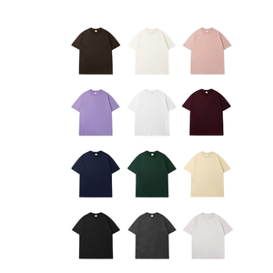 T-shirt unisexe de luxe en coton 100% 230 g/m², logo personnalisé, col rond, uni, surdimensionné, lourd, coupe ample, t-shirt pour homme, vente en gros - Product Image 1