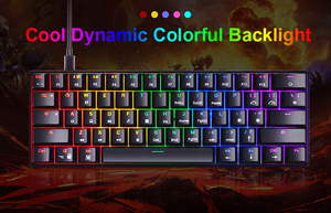 Custom Keycaps clavier gamer <span class=keywords><strong>gaming</strong></span> <span class=keywords><strong>bluetooth</strong></span> Mini Wired Home Entertainment Game 61 tasti tastiere meccaniche Rgb ad asse blu - Product Image 2