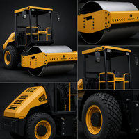 Compacteur à tambour vibrant ROADWAY de 6,5 tonnes, moteur diesel, pour la construction routière