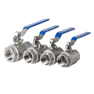 วาล์วบอลปิด-เปิดแบบแมนนวล 2 ชิ้น ทำจากสแตนเลส CF8/CF8M เกลียว NPT/BSP สำหรับน้ำ OEM - Product Image 1