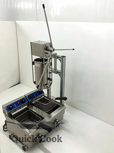 Extrusora <span class=keywords><strong>Manual</strong></span> de Churros de Mesa con Freidora de 3L, Máquina para Hacer Churros Españoles, 6 Moldes para Churros en Forma de Flor - Product Image 3