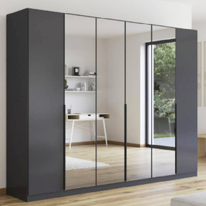 Armadio da camera da letto in stile moderno con porte scorrevoli a <span class=keywords><strong>specchio</strong></span> e <span class=keywords><strong>specchio</strong></span> spogliatoio - Product Image 1