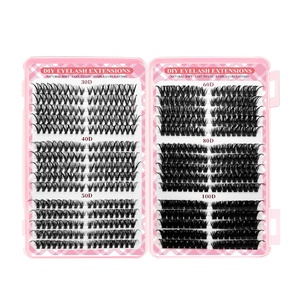 Kit de Pestañas Postizas de Pelo Sintético, Paquete Grande de Segmentos Mixtos 50D 60D 80D para Volumen Natural 3D - Product Image 2