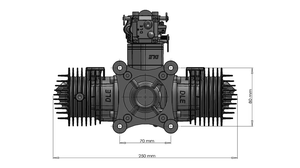 Original DLE120 <b>Gasoline</b> Engine UAV Power System 180W Exhaust 120CC Twin Cylinder Power Generation System RC Airplane Model UAV - Product Image 4