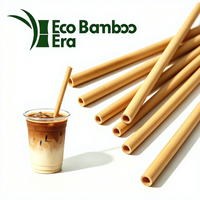 Pailles à café en bambou jetables de haute qualité, lisses, biodégradables, pailles à eau en bambou pour la maison, le restaurant