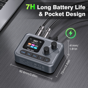 Pédale multi-effets de marque avec <span class=keywords><strong>80</strong></span> présélections modifiables, 40 effets sonores, fonction métronome, processeur de pédale multi-effets pour guitare - Product Image 3