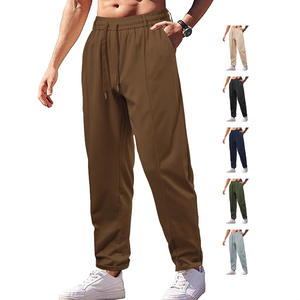 Pantalon d'été ample à taille haute pour hommes, avec cordon de serrage, respirant, décontracté, léger, en sergé de coton, pour les loisirs - Product Image 2