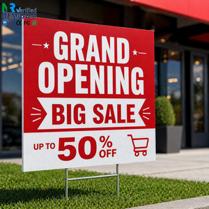 Custom Business Advertising Yard Signs Double Sided Grand Opening Promotion Signs Waterproof Corflute Lawn Signs for Events - Product Image 1