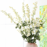 Arrangements floraux artificiels populaires 2024 en delphinium bleu effet naturel pour mariage et décoration de vase à la maison