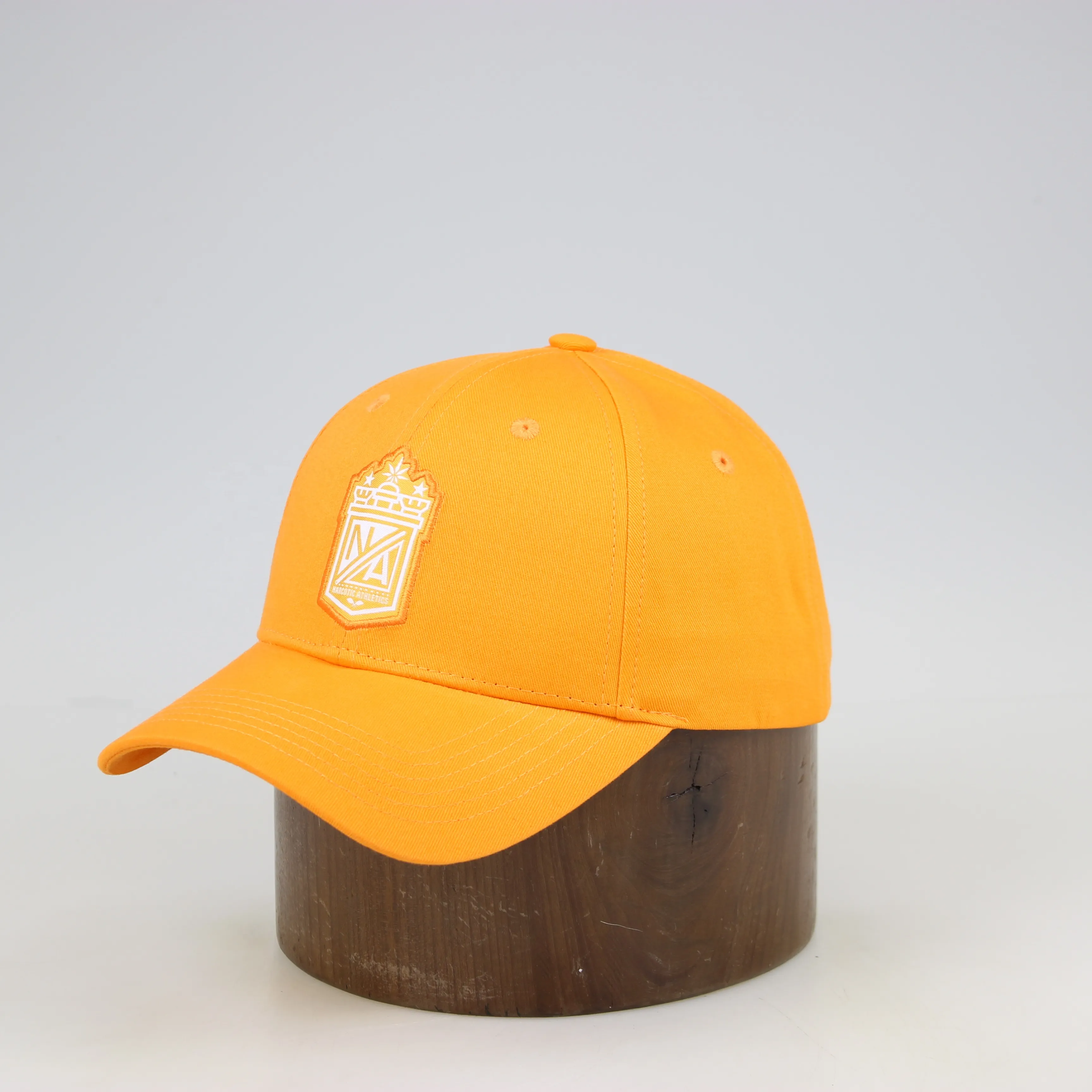 baseball cap lovely color of orange delicate embroidery and sandwich visor six eyelet