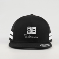 Topi Jaring Snapback Bordir 3D 6 Panel OEM Laris Manis, Topi Trucker Berstruktur Pinggiran Datar Gaya Australia Berkualitas Tinggi