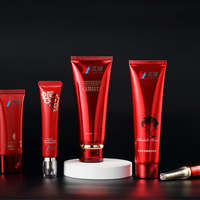 Tube souple en aluminium ABL doré métallisé avec capuchon en acrylique transparent pour base de fard à paupières, crème, lotion, cosmétique vide