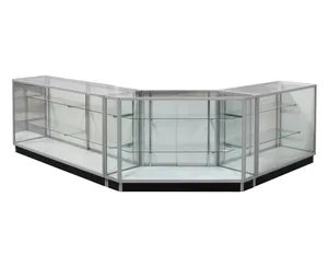 Vitrine de vidro para joias de luxo KEWAY Vitrine LED com elevador hidráulico