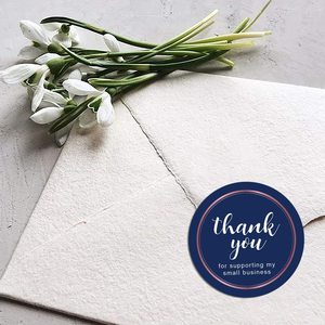 Factory hot sale adhesive butterfly beauiful 1.5 inch blue thank <span class=keywords><strong>you</strong></span> sticker - Product Image 3