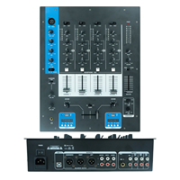 Console de mixage DJ USB 4 canaux avec alimentation fantôme 48V, Bluetooth et MP3 pour scène, bar, karaoké et diffusion en direct