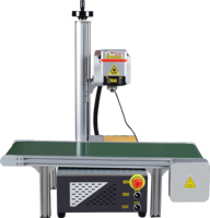 Machine de marquage visuel laser UV 10W personnalisée CRS, refroidie par eau, haute sécurité, contrôle CNC en temps réel, avec convoyeur intégré