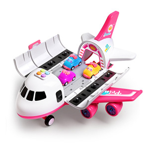 Avion de dessin animé rose transformable pour filles, jouet éducatif pour le développement de l'intelligence, avec lumière et musique, rangement intégré, télécommande en plastique - Product Image 5