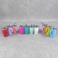 Mini-gobelet isotherme en acier inoxydable à double paroi de 3 oz, multicolore, avec poignée, pour sublimation, vente en gros