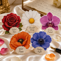 Cartes de visite personnalisées découpées en forme de fleur, logo imprimable, cartes en papier couleur uniques et personnalisables pour la promotion