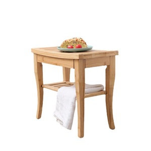Bamboo <b>Bathroom</b> <b>Stool</b> 48x24.7x25cm Waterproof Anti Slip Shower Bench For Home Use - Product Image 5