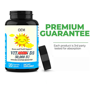 פרטי תווית ויטמין <span class=keywords><strong>d3</strong></span> כמוסות ירקות 50000iu תוספי ויטמין עבור עצמות חזקות, מערכת החיסון & תמיכת בריאות הלב - Product Image 2