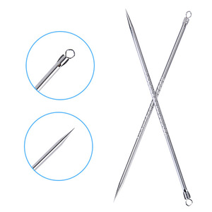 Double-ended stainless steel acne needle, 82mm, pimple <b>extractor</b>, <b>blackhead</b> needle, small steel needle. - Product Image 3