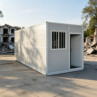 Maison conteneur pliable de 20 pieds, robuste, en acier, modulaire, mobile, portable, à déploiement rapide, gain de place, pour maisons préfabriquées