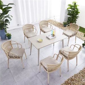 Ensemble multifonctionnel haut de gamme de style européen pour extérieur : table basse de jardin, chaise en rotin pour patio et balcon - Product Image 2