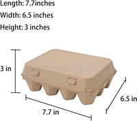 Boîte à œufs personnalisée 3x4, réutilisable, vide, en pâte de papier naturelle, biodégradable, pour 12 œufs, emballage pour ferme avicole